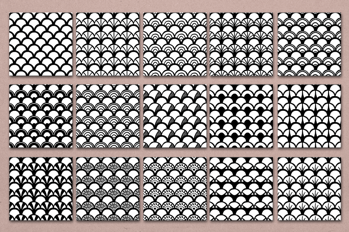 190 Handdrawn Scale Patterns, a Pattern Graphic by Monogram Fonts Co. (Photo 11 of 16)
