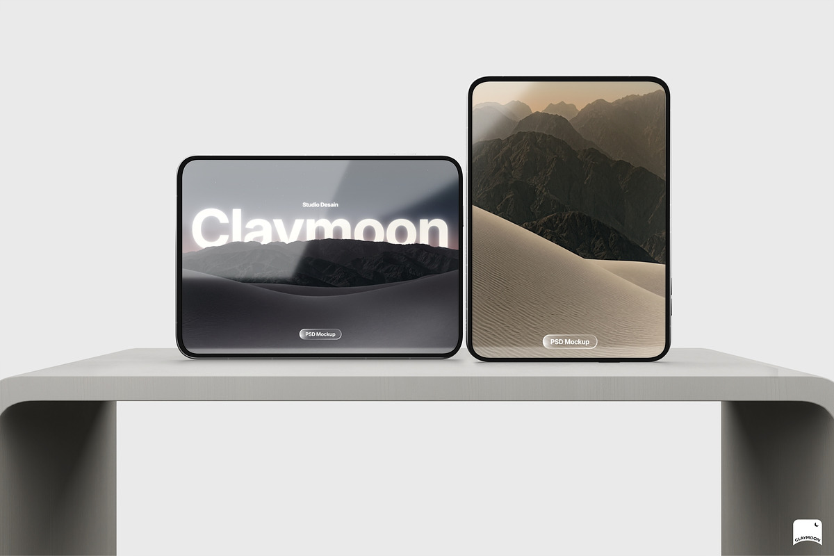iPhone Duo Foldable Mockup, an iPhone Mockup by Claymoon Lab (Photo 2 of 11)