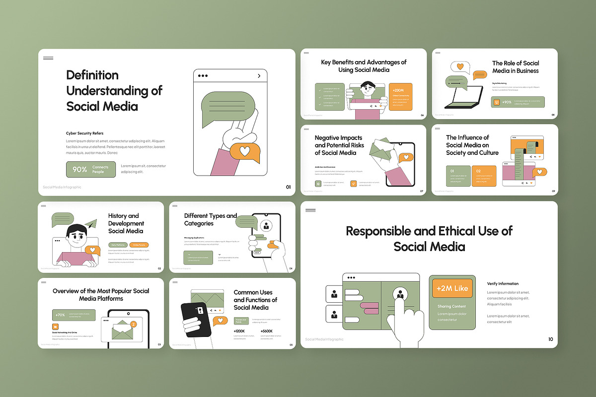 Social Media Infographic PowerPoint, a Presentation Template by Antstheme (Photo 4 of 4)