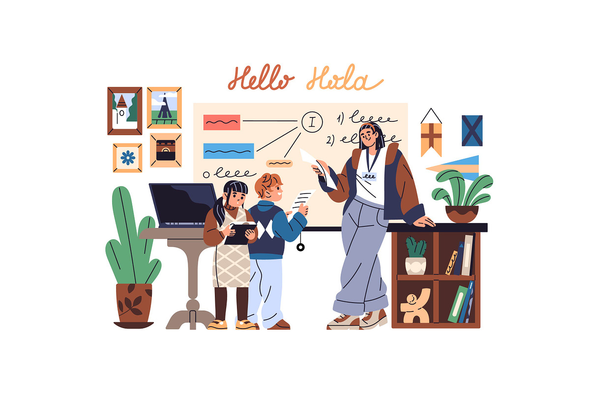 School teachers in classrooms set, an Education Illustration by PaperTrident (Photo 10 of 23)