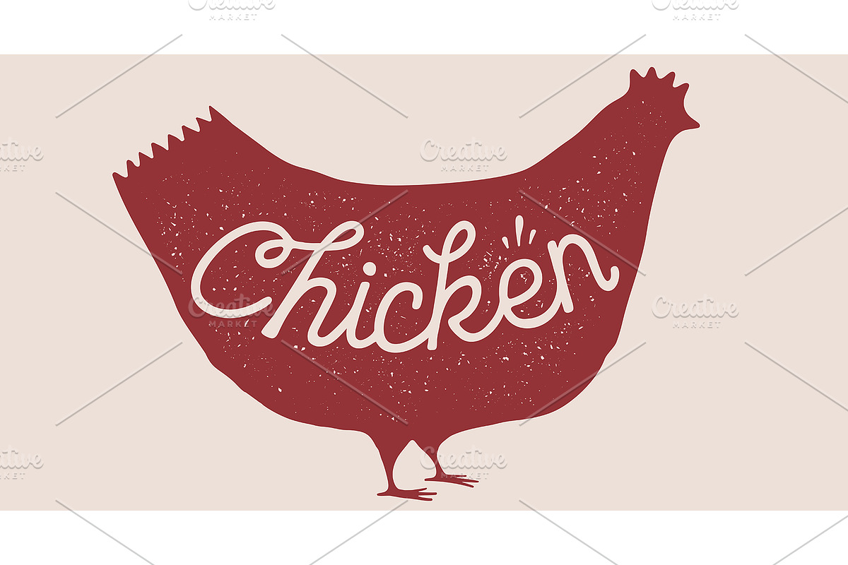 Chicken, hen, lettering, a Food Illustration by Foxys Graphic (Photo 1 of 3)