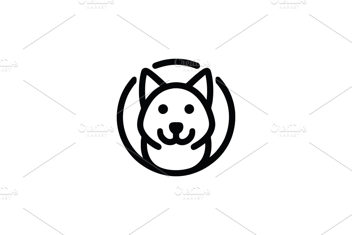 Dog head geometric circle logo, a Branding & Logo Template by Vectorium Studio (Photo 1 of 2)