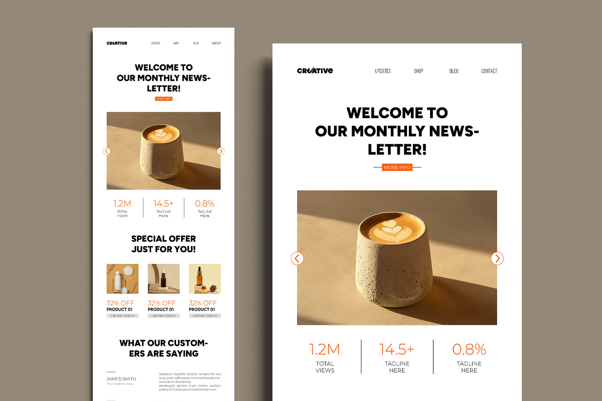 Email Newsletter Template, an UI Kit Template by MightyDesign (Photo 1 of 8)