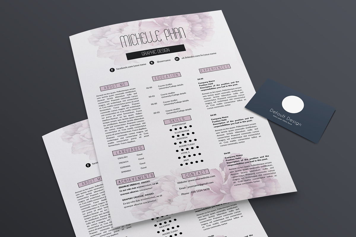 CV template + cover letter template, a Resume Template by Chic templates (Photo 3 of 4)
