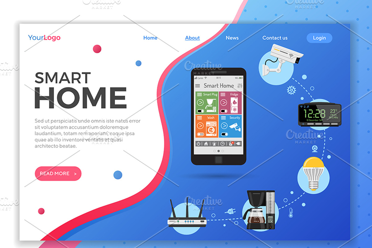 Smart Home and Internet of Things, a Technology Illustration by TAlex (Photo 3 of 6)