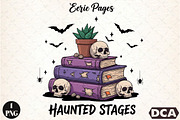 Bookish Halloween Funny Skull PNG, an Illustration by DreamCafeArt (Thumbnail 1 of 7)