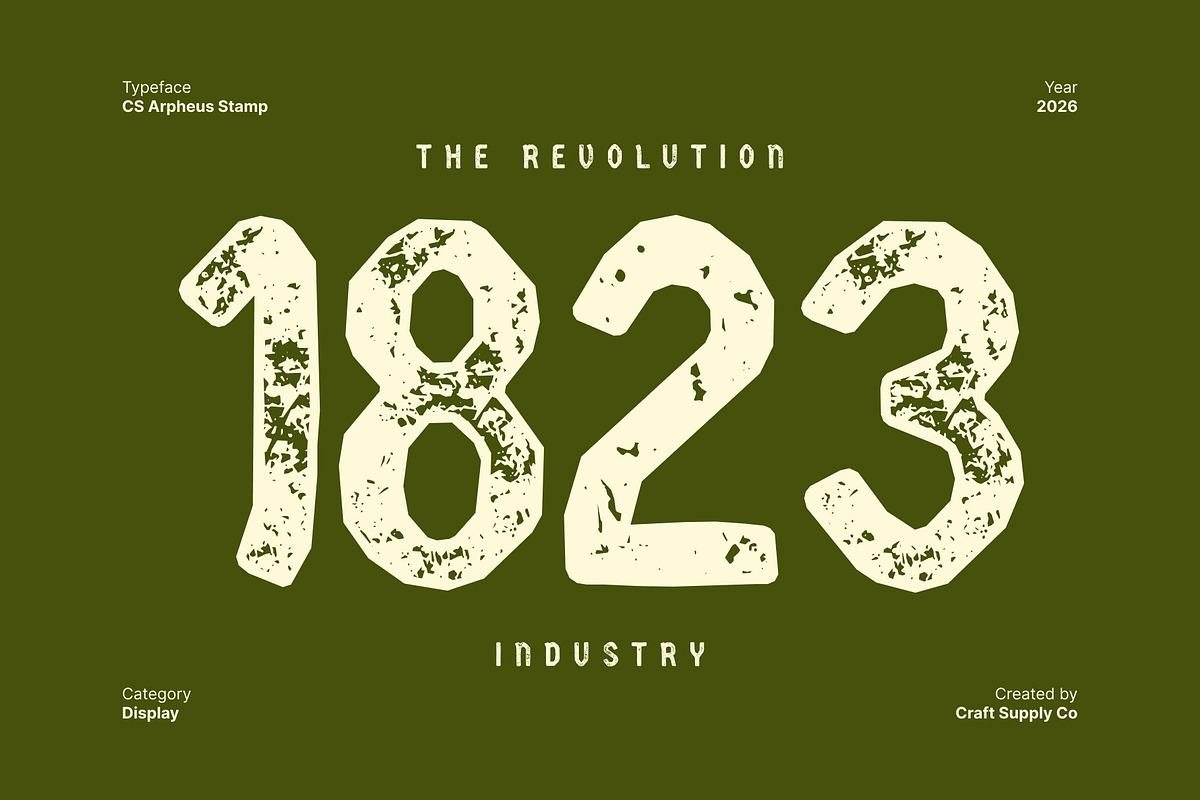 CS Arpheus Stamp, a Sans Serif Font by Craft Supply Co. (Photo 4 of 8)