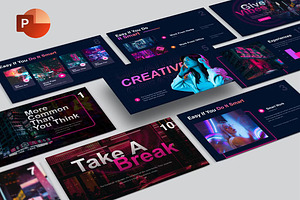 Neon Night Powerpoint Template, a Presentation Template by GearShift