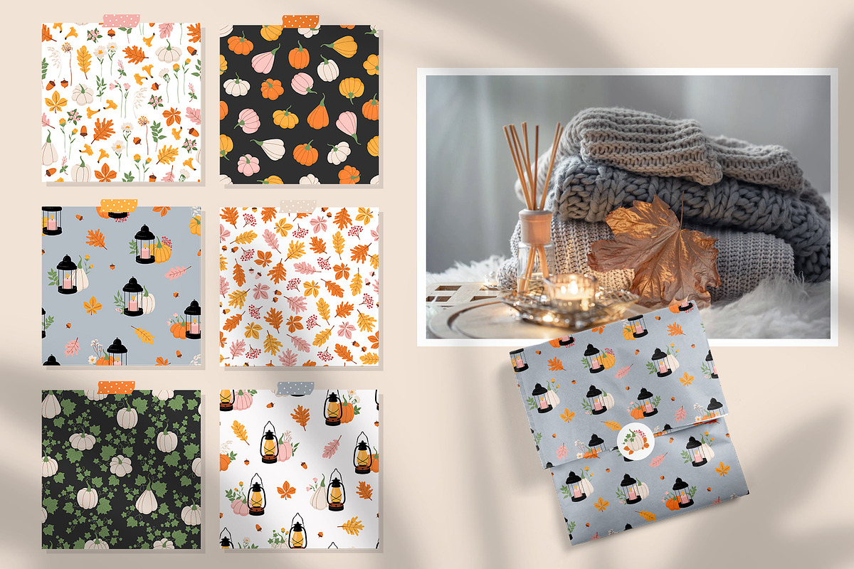 Hello Autumn clipart and patterns, a Decorative Illustration by rosypatterns (Photo 3 of 9)