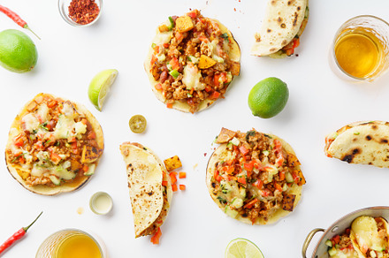 Mexican tacos with chili con carne featuring taco, mexican, and food, a Food & Drink Photo by Asya Nurullina
