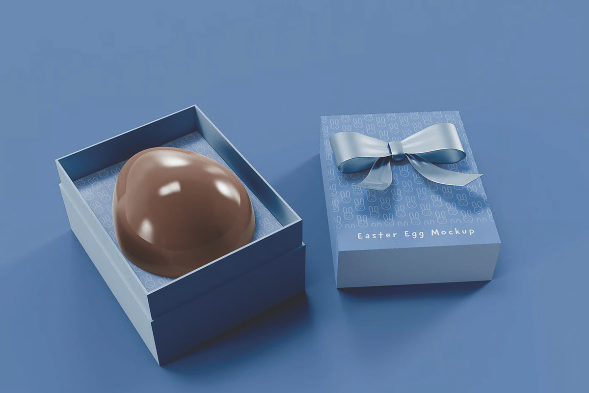 Chocolate Easter Egg Mockup, a Packaging Mockup by skybluecreative (Photo 1 of 3)
