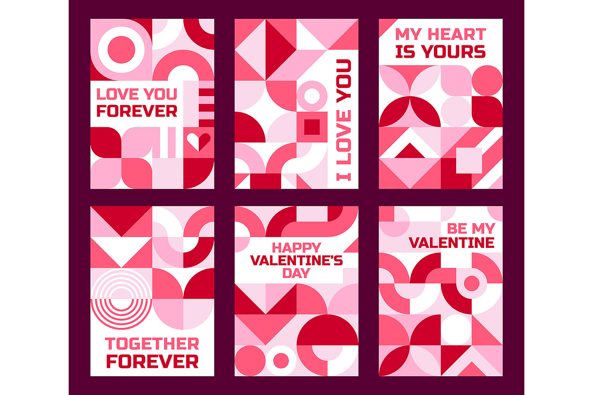 Valentines day posters with shapes, an Illustration by Buch&Bee (Photo 4 of 4)