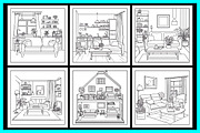 Home Interior Coloring Book, a Decorative Illustration by protabsorkar11 (Thumbnail 5 of 7)