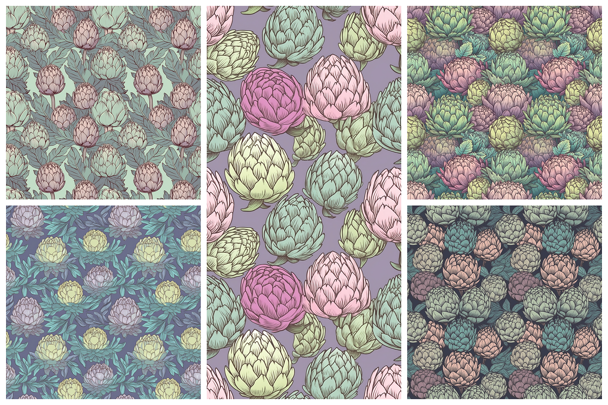 Artichoke Seamless Pattern, a Pattern Graphic by STUDIO CHOTI (Photo 2 of 5)