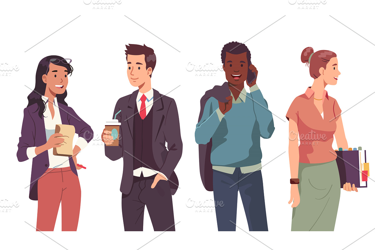 Multiethnic business people portrait, a Person Illustration by Iconicbestiary