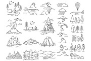 Nature line icon landscapes, an Object Graphic by IvanFet (Thumbnail 1 of 2)