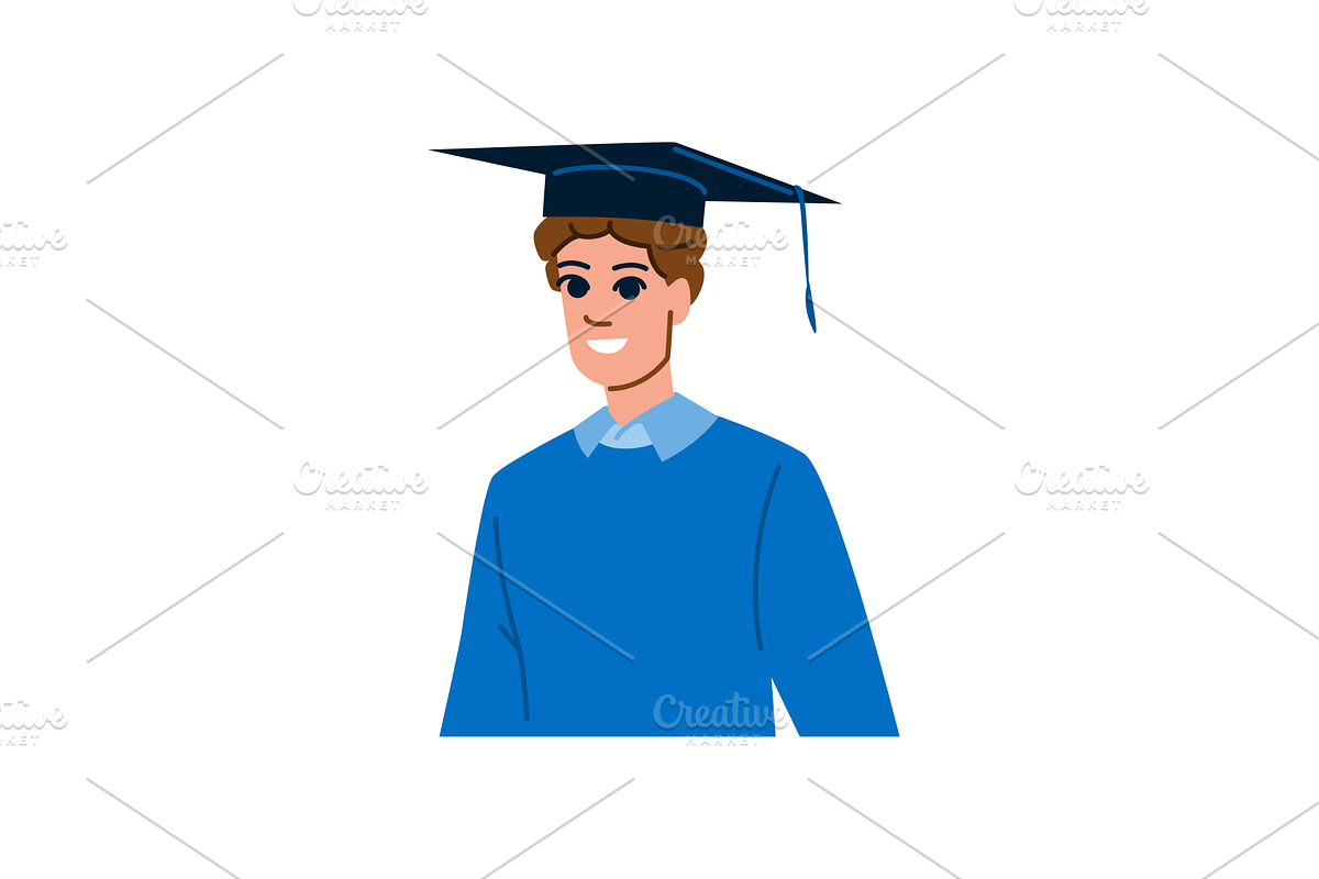 Happy graduate student smiling and, an Object Illustration by pikepicture