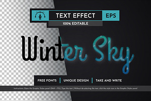 Winter Sky - Editable Text Effect