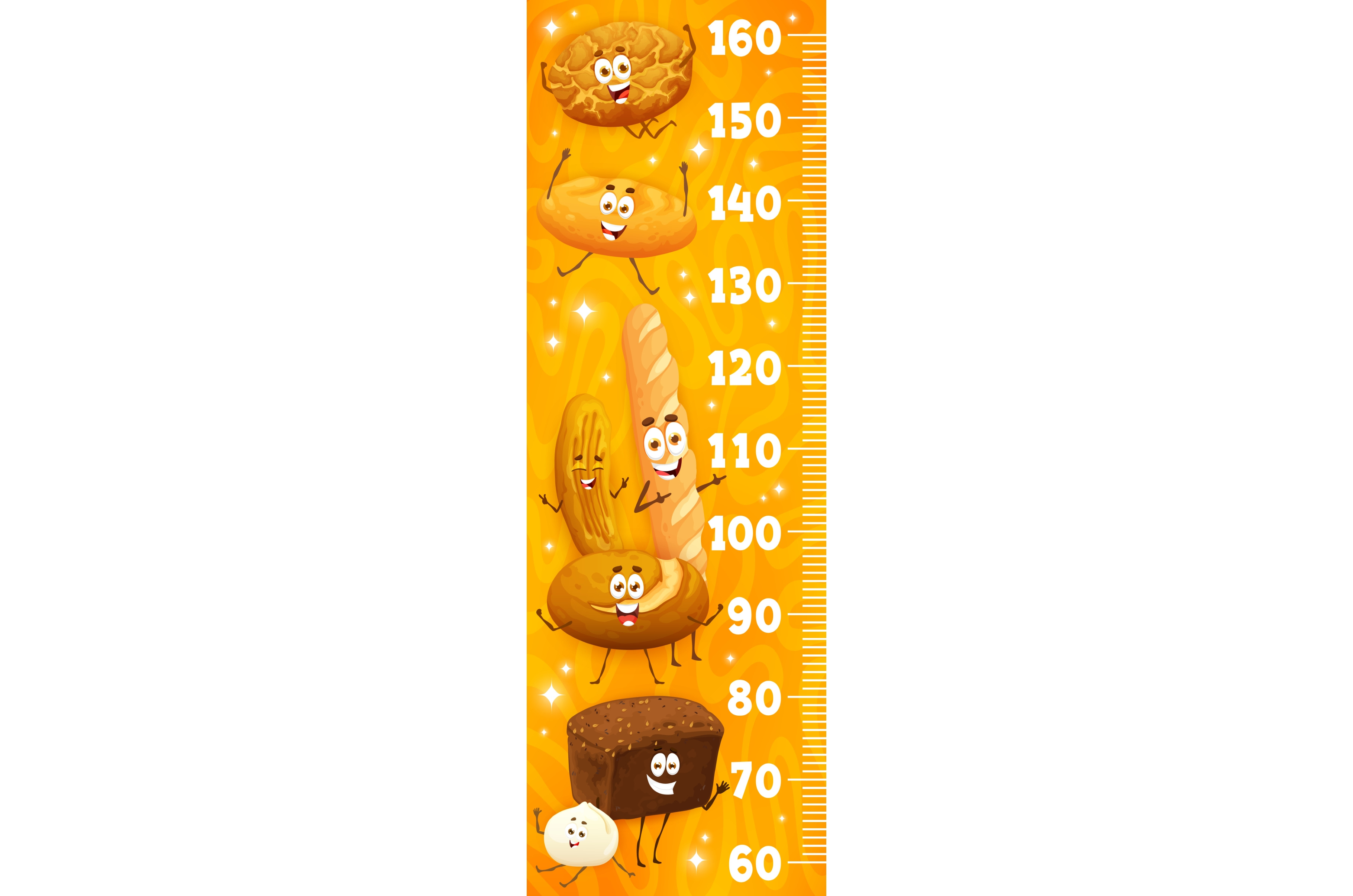Kids height chart ruler with bread, an Illustration by Vector Tradition ...