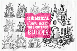 Whimsical Fairy Tale Cottage Collect, an Illustration by hafijul