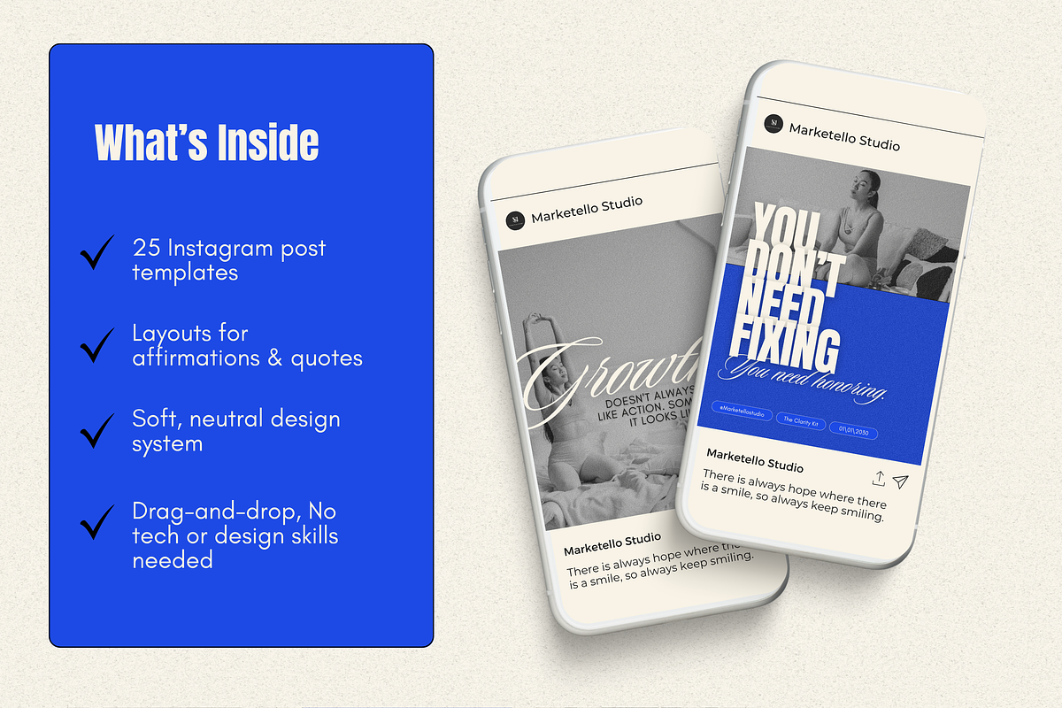 Quotes & Affirmations Canva Template, a Social Media Template by Marketello Studio (Photo 2 of 5)