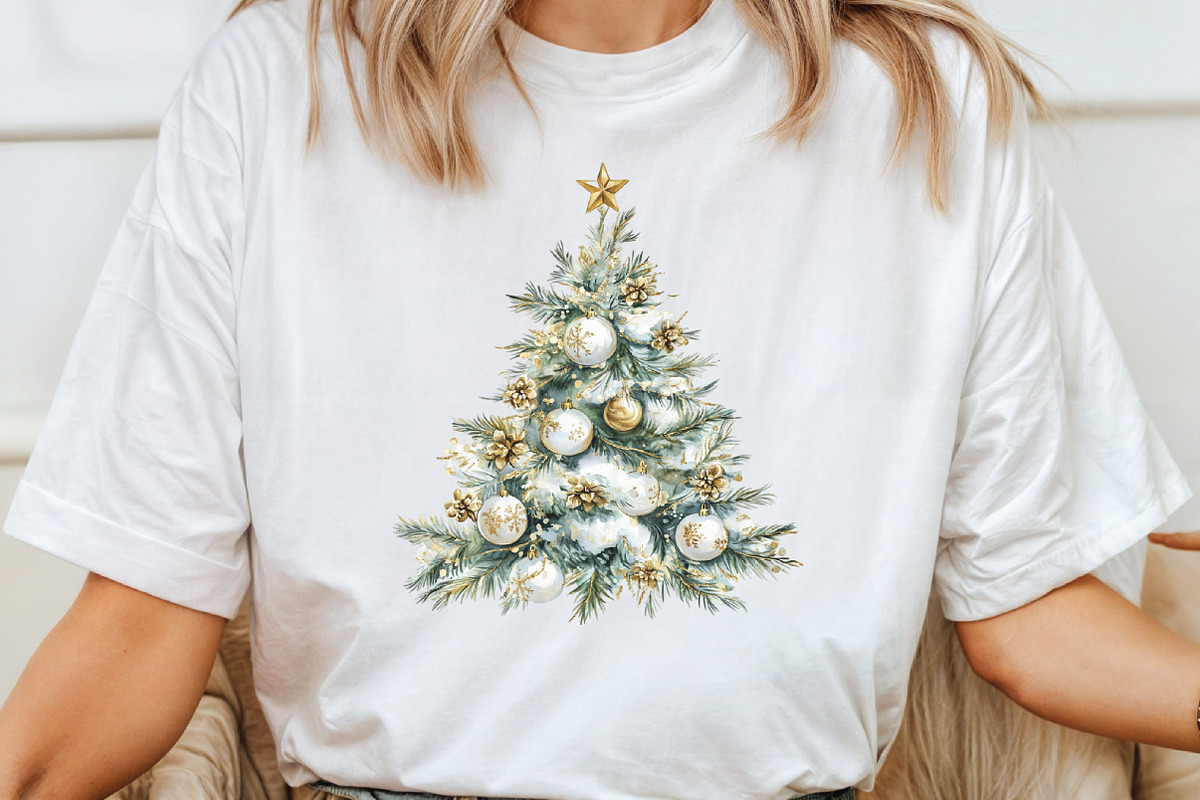 Watercolor Elegant Christmas Clipart, an Illustration by CraftArtStudio (Photo 5 of 6)