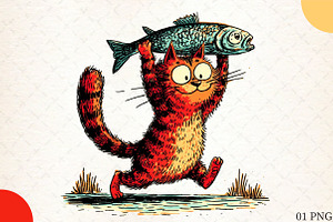 Funny Cat PNG Sublimation, an Illustration by Libby Wishes