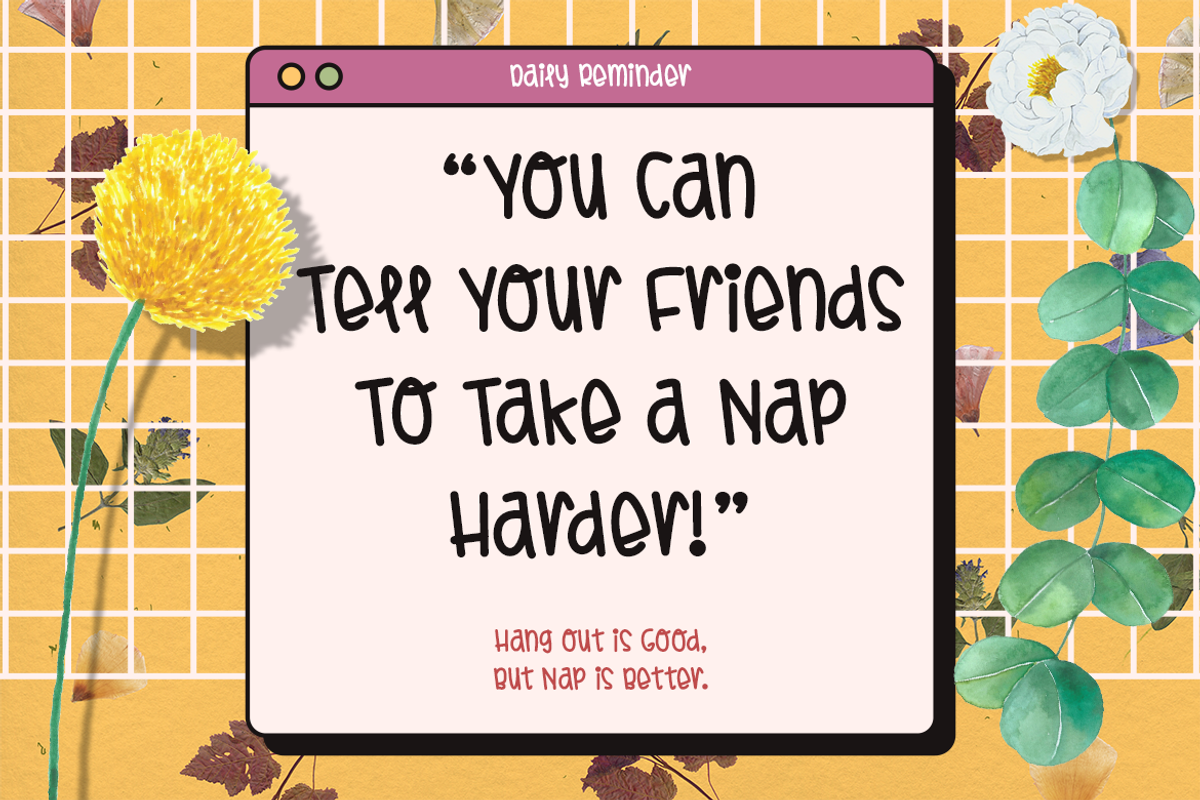 Teen Days - Diary Kids Font, a Sans Serif Font by Modestype Studio (Photo 5 of 10)