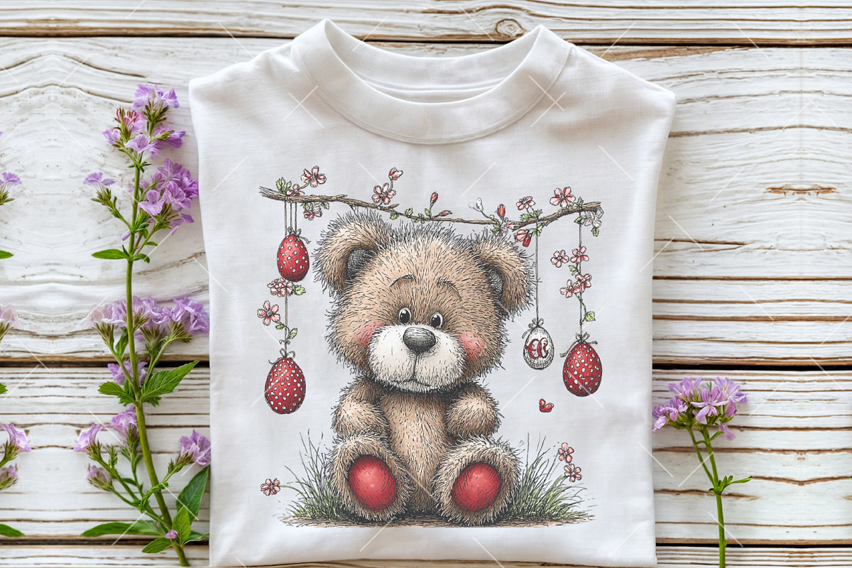 Whimsical Easter Teddy Bear Clipart, an Illustration by OK Design (Photo 5 of 6)