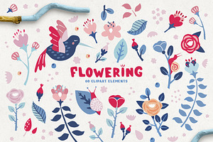 Flowering. Patterns And Clipart.