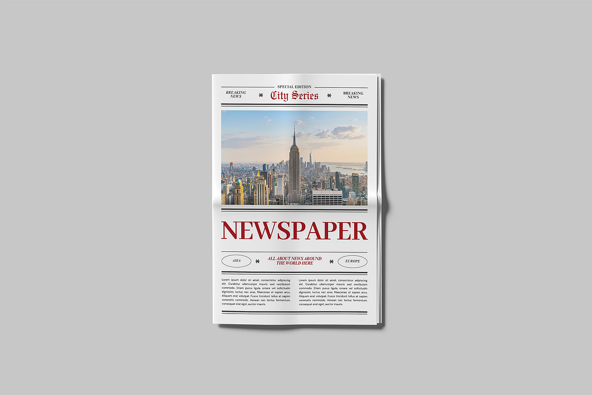 Newspaper Mockup, a Flyer Template by graphictime (Photo 6 of 12)