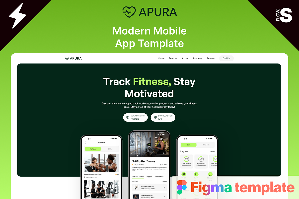 Apura: Mobile App Figma Template, a Landing Page Template by Flow Samurai Templates (Photo 11 of 12)