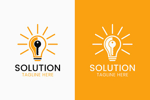 Solution Light Bulb Key Logo Design, a Branding & Logo Template by Signatoro