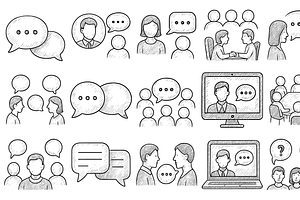 Communication Icon Set, an Object Graphic by nikagraphic