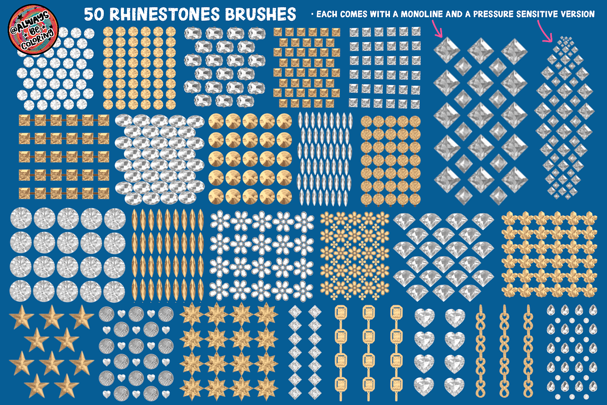 Procreate Bedazzled Brush Bundle, a Brush Add-On by AlwaysBeColoring