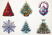 Christmas Tree & Ornaments Cliapart, an Illustration by RobertsArt (Thumbnail 2 of 7)