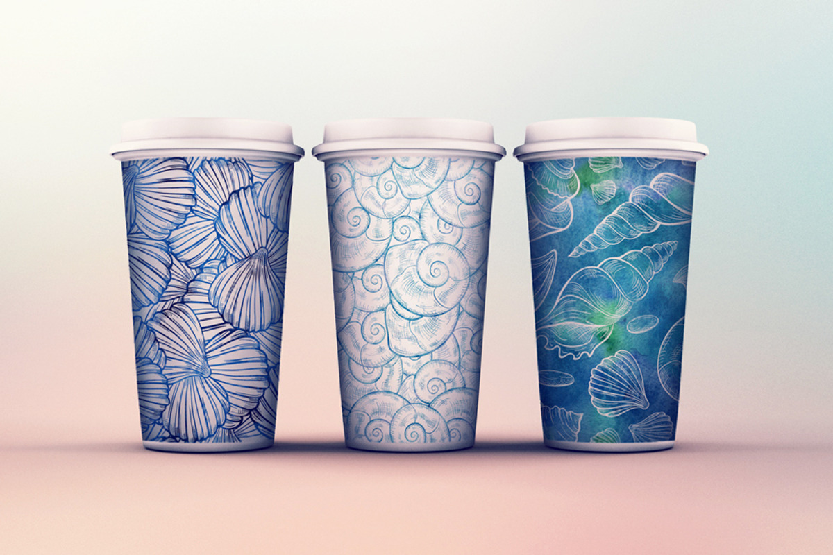 Sea shells seamless patterns set, a Pattern Graphic by Graphic Magic (Photo 3 of 3)