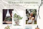 Watercolor Camping Clipart, a Person Illustration by NataliArkushArt (Thumbnail 15 of 24)