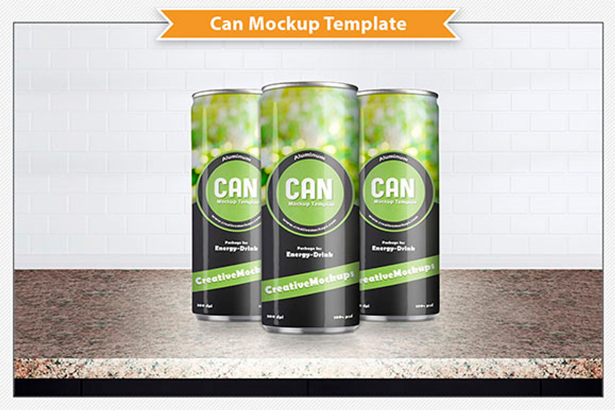 Narrow Can Mockup Template, a Cups & Container Mockup by Plus Media (Photo 3 of 4)