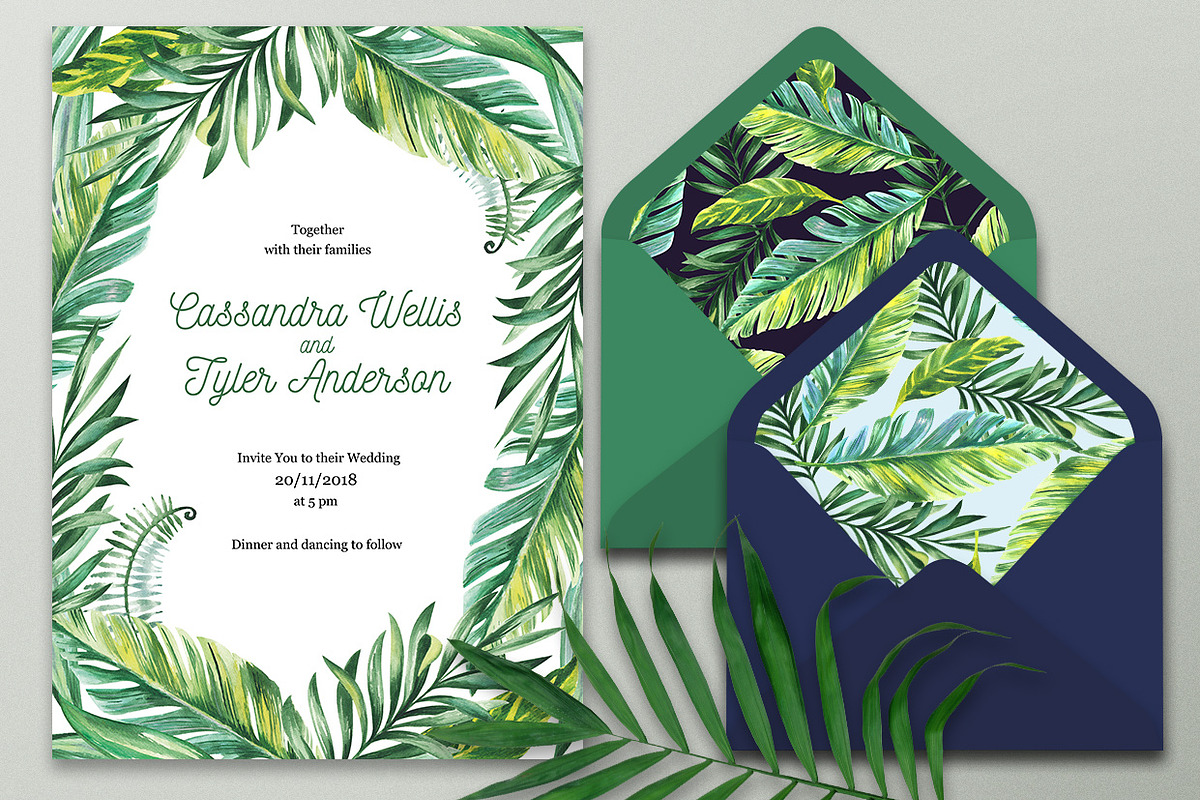 Tropical Day and Night Wedding Suite, an Invitation Template by HannaSymo (Photo 9 of 11)