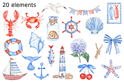 New England watercolor clipart, a Background Graphic by GoodFairyClipArt (Thumbnail 2 of 2)