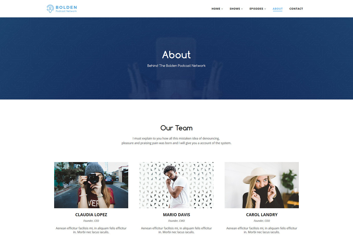 Bolden Podcast Network Theme, a WordPress Template by SecondLineThemes (Photo 6 of 16)