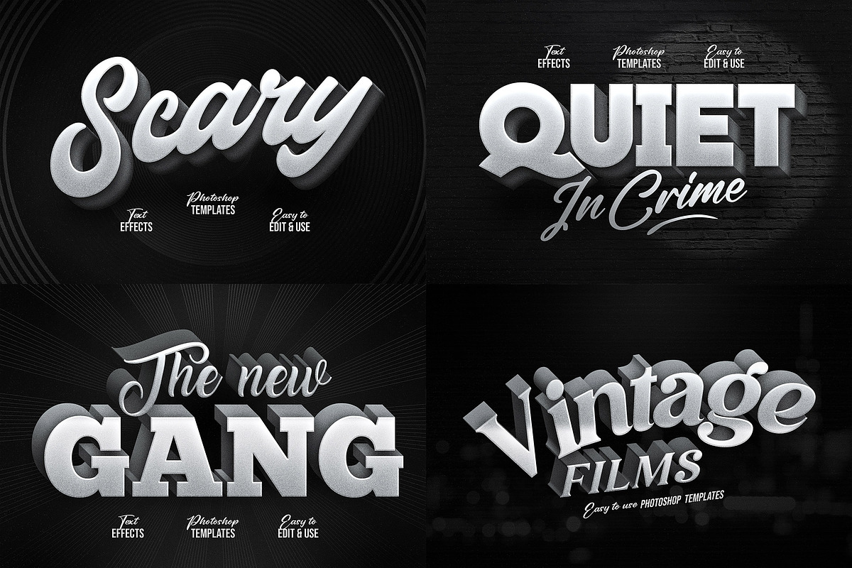 Vintage Movie Title Effects Bundle, a Design Template by Andrew Skoch Design (Photo 4 of 14)
