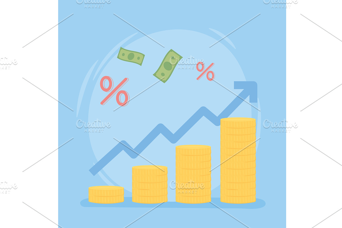 bank interest percent, a Finance Illustration by studiogstock