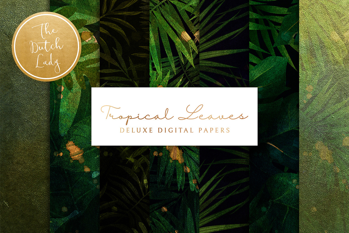 Tropical Leaves & Jungle Backgrounds, a Pattern Graphic by The Dutch ...