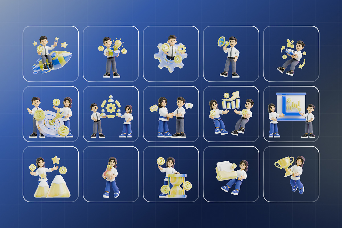Marketing Business Character 3D Pack, a Characters & Person 3D Model by Haps Space (Photo 4 of 4)