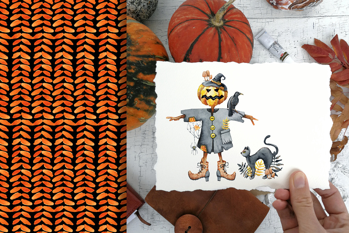 Happy Halloween watercolor clipart, an Illustration by Artmanata (Photo 15 of 22)