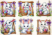 Easter Bunny Sitting Swing Clipart, an Illustration by DreamArtGraphic (Thumbnail 3 of 4)