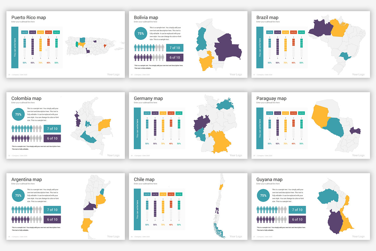 Maps PowerPoint infographics, a Presentation Template by SlideOne (Photo 8 of 31)