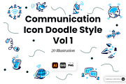 Communication Icon Doodle Vol 1, an Object Graphic by SLAB! Design (Thumbnail 1 of 3)
